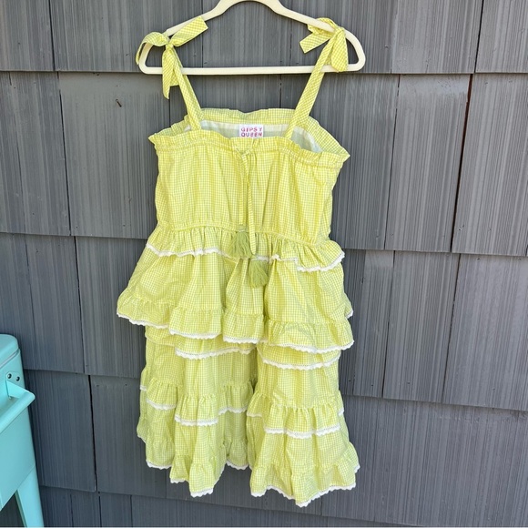 gipsy queen Dresses & Skirts - Gipsy Queen Ruffle Green Gingham Mini Dress XL